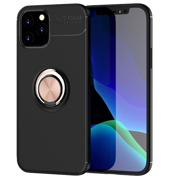 iPhone 12 Pro Max - Stilsäkert Skyddsskal med Ringhållare Svart