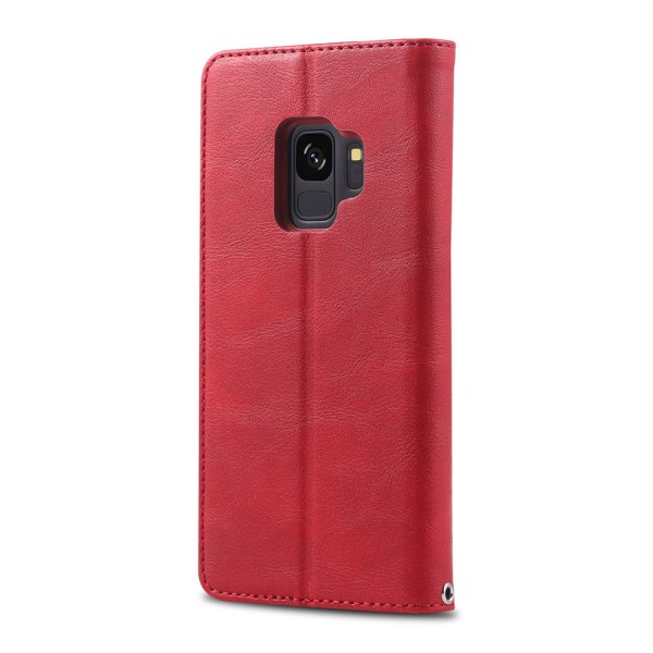 Stilig praktisk lommebokdeksel - Samsung Galaxy S9 Röd