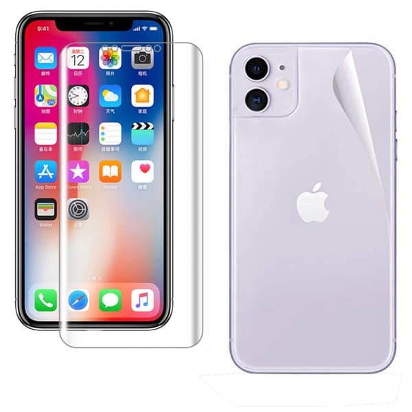 Fram- & Baksida Skärmskydd 9H Nano-Soft iPhone 11 Transparent