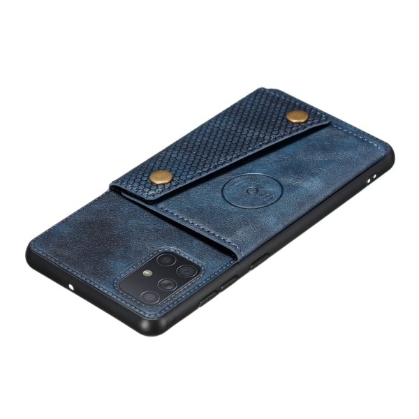 Samsung Galaxy A53 5G - Stilrent Praktiskt Skal med Korthållare Mörkblå