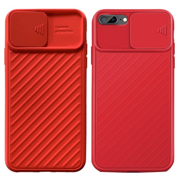 iPhone 6 Plus / 6S Plus - Skyddande Skal med Kamera Skydd Röd