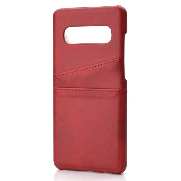 Vintage Skal med Kortfack - Samsung Galaxy S10+ Röd Röd