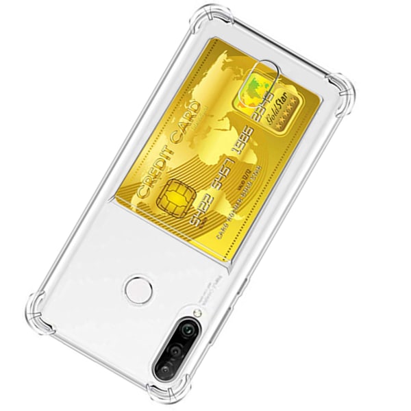 Huawei P30 Lite - Praktisk deksel med kortholder Transparent/Genomskinlig Transparent/Genomskinlig