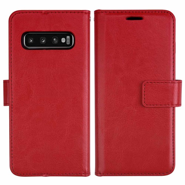 Samsung Galaxy S10+ - Praktiskt Plånboksfodral (Dubbelfunktion) Röd