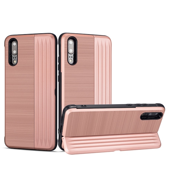 Klassiskt Skal med korthållare från LEMAN - Huawei P20 Ljusblå