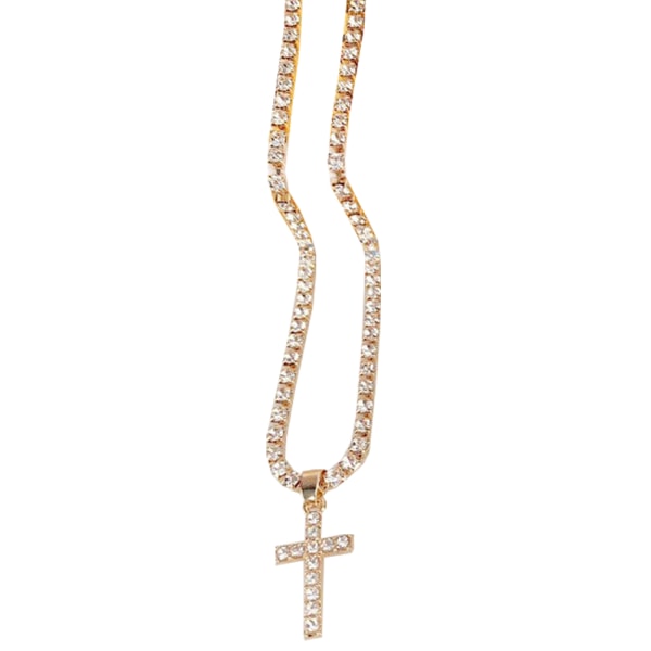 Exklusivt Stilrent Hög Kvalitet Kors Halsband Guld