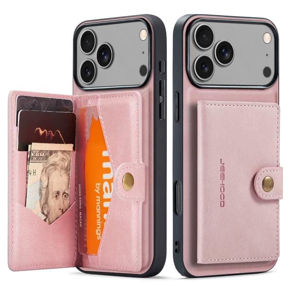 iPhone 17 Pro Max Avtagbart Fodral med 4 Kortfack Svart
