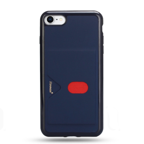 iPhone 7 - Stilig praktisk deksel med kortspor (HANMAN) Blå