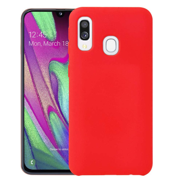 Elegant glatt silikondeksel - Samsung Galaxy A40 Röd