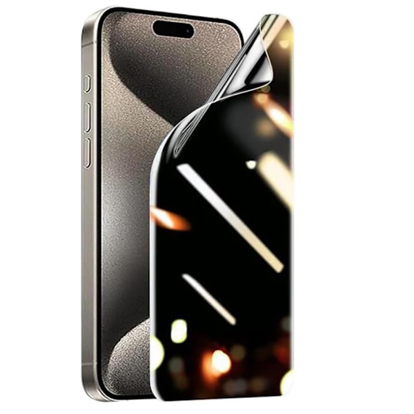 2-Pack iPhone 15 Pro Hydrogel Skärmskydd med Sekretesskydd