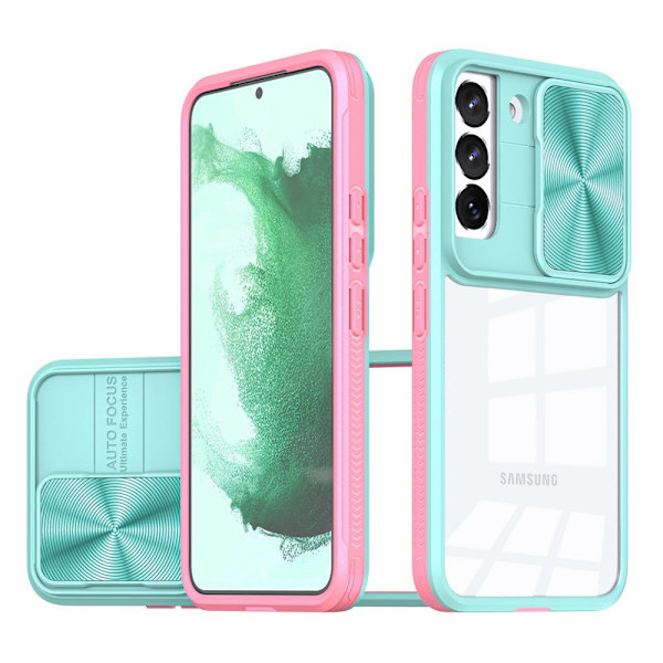 Samsung Galaxy S23 Plus - Stötdämpande Kameraskydd Skal Rosa/Grön
