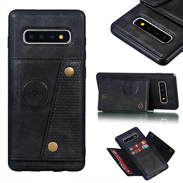 Huolellisesti suunniteltu suojakotelo korttipaikoilla - Samsung Galaxy S10 Plus Svart