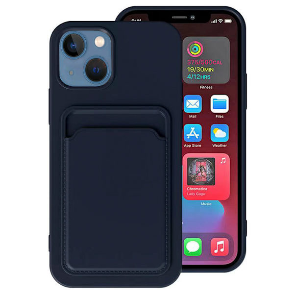 iPhone 14 Plus - Lätt & Smidigt Skal med Korthållare Aprikos