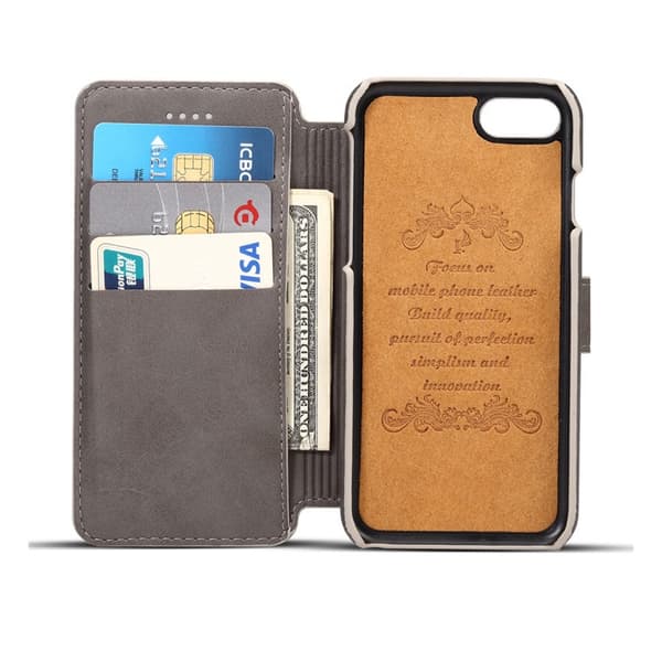 Elegant Plånboksfodral (Class-S) för iPhone 6/6S Plus Ljusbrun Ljusbrun