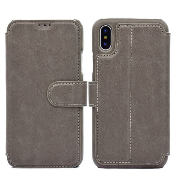 iPhone X/XS - Praktiskt Plånboksfodral Brun