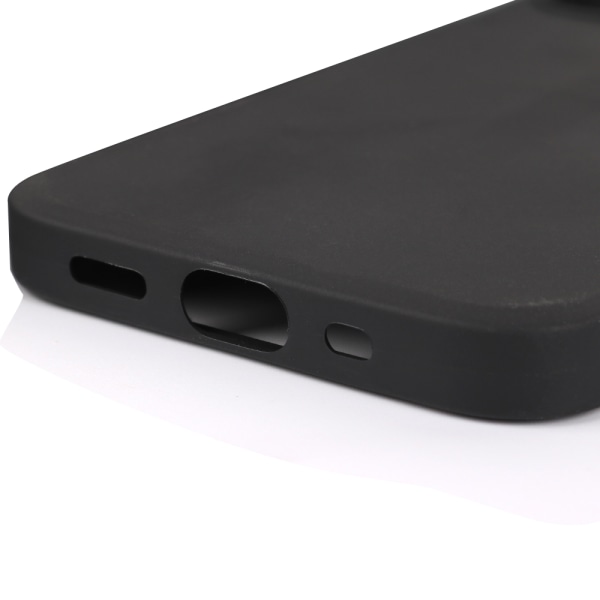 iPhone 12 Pro - Matta silikonikuori ja pehmeä näytönsuoja Svart