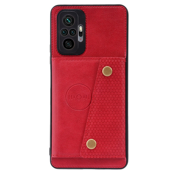 Praktiskt Skal med Korthållare - Xiaomi Redmi Note 10 Pro Röd