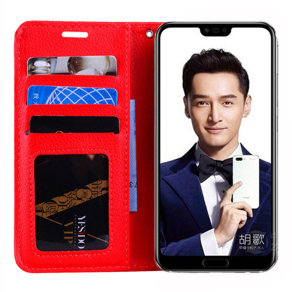Huawei Honor 10 - Stilfuldt Nkobee Wallet Cover Röd