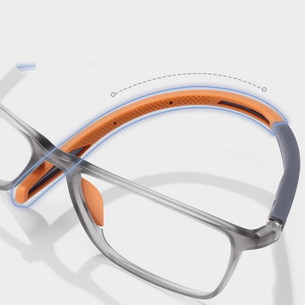 Unisex sportglasögon för närsynthet: Ultralätta silikon- och TR-glasögon, blåljusfilter, halkfria. +3.5