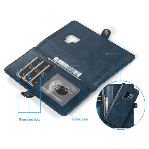 Eksklusivt og godt laget lommebokdeksel - Samsung Galaxy S9 Mörkblå