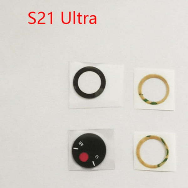 3-PACK Samsung Galaxy S21 Ultra bagkamera fælg Lens reservedel Transparent/Genomskinlig