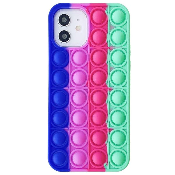 iPhone 11 - Mjukt Fidget Pop It Silikonskal Grön-Orange-Vit