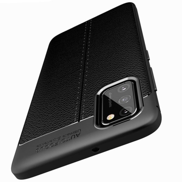Samsung Galaxy A41 - Stilsäkert Litchi-Läder Design Skal Mörkblå