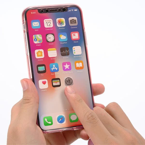 Todelt silikoneskal med TOUCHFUNKTION - iPhone XS Max Transparent