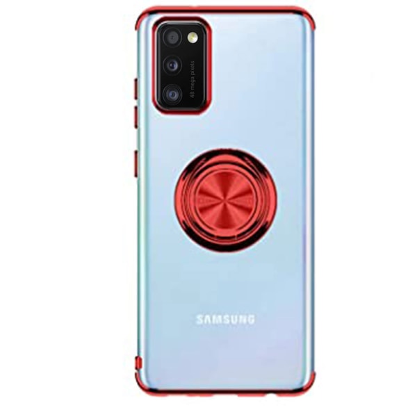 Samsung Galaxy A41 - Praktiskt Skyddande Skal med Ringhållare Svart