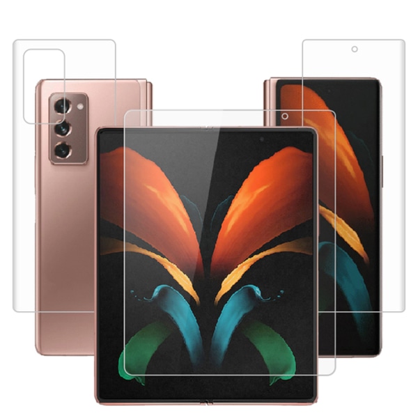 2-PACK 3-in-1 Samsung Galaxy Z Fold 2 Hydrogel Skärmskydd Transparent/Genomskinlig