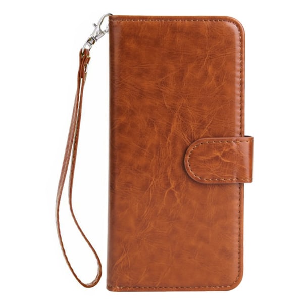 Rummeligt Wallet cover - iPhone XR fra LEMAN - Shell funktion Brun