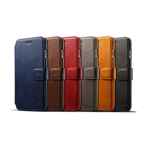 Klassiskt Plånboksfodral i Retrodesign (Läder) iPhone X/XS Ljusbrun