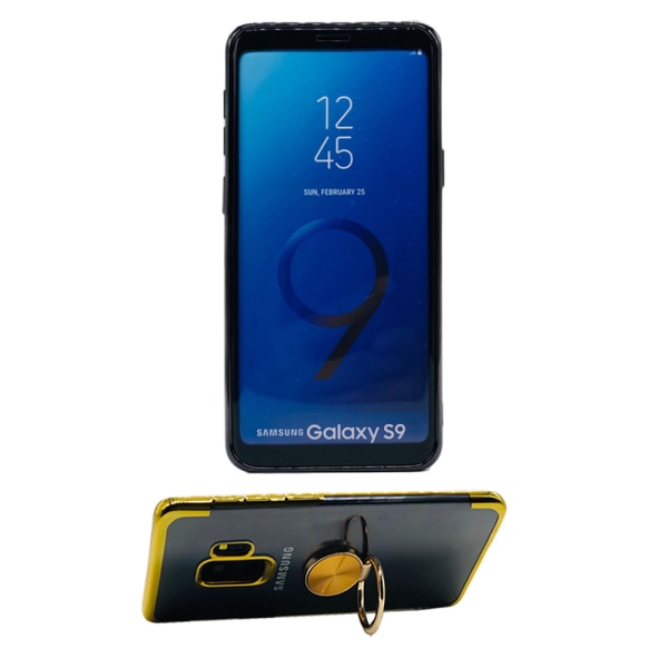 Silikonikotelo sormustelineellä - Samsung Galaxy S9 Guld