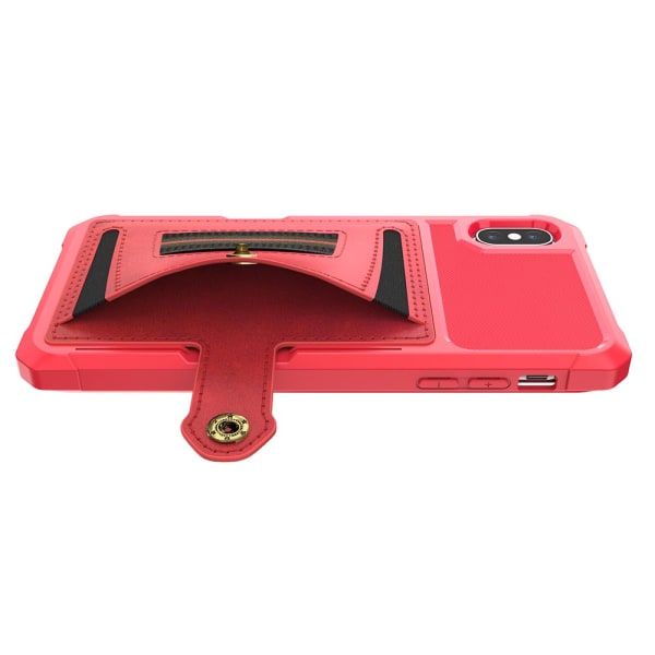 Deksel med kortspor - iPhone X/XS Röd