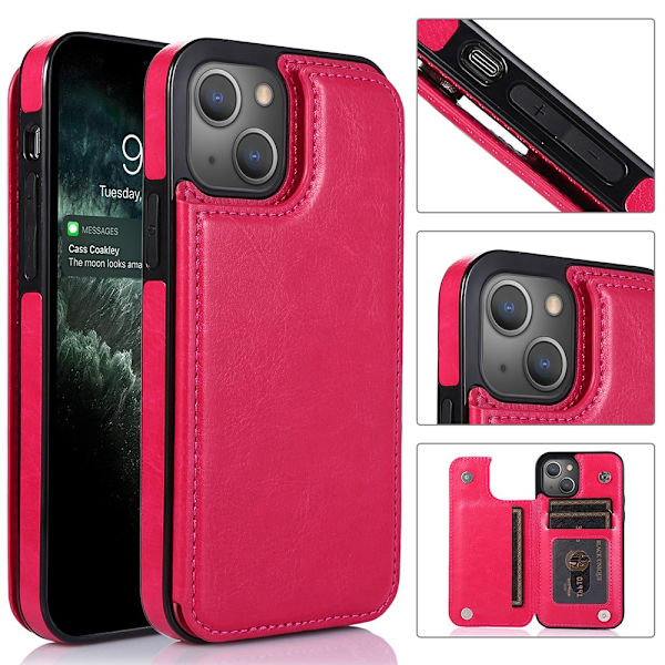 iPhone 13 - Smart & Praktisk Skal med Kortholder Roséguld