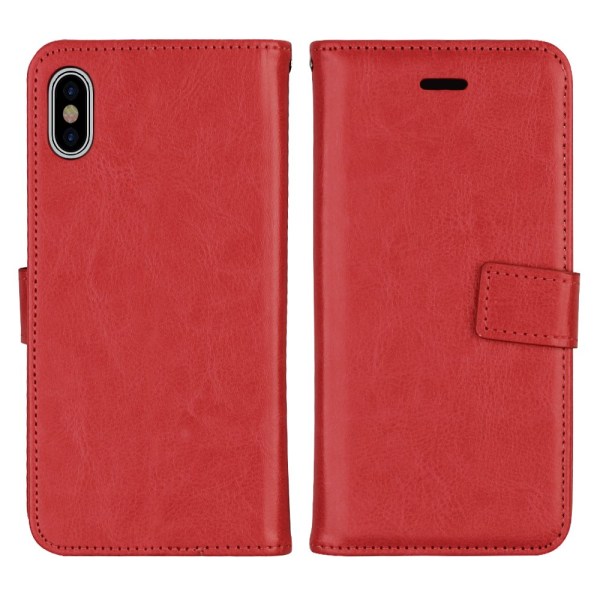 Praktisk pung etui med skalfunktion - iPhone X/XS Röd