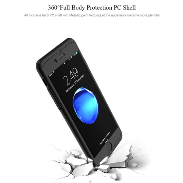 Stilfuldt beskyttelsescover til iPhone 6/6S (for- og bagside) Roséguld