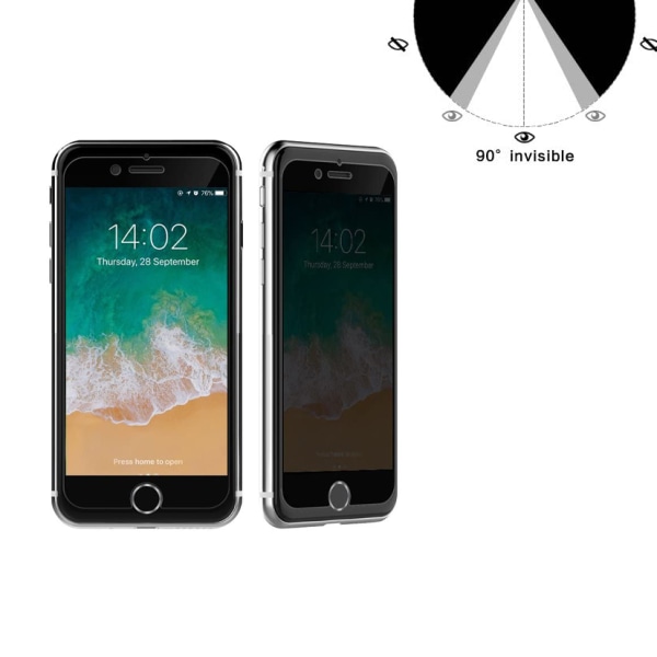 3-PACK iPhone 8 Plus skjermbeskytter Anti-Spy HD 0,3 mm Svart