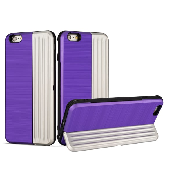 iPhone 6/6S Plus - Stilfuldt cover med kortslot og mobilt stativ Rosa Rosa