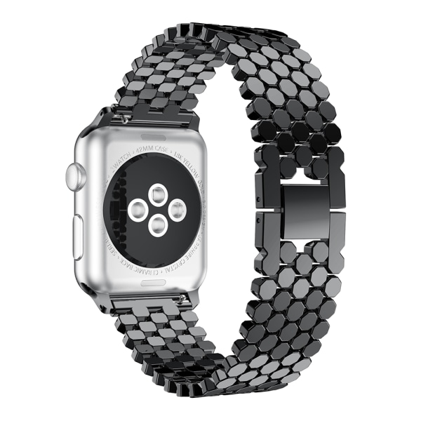 Apple Watch 44mm (4) - Link i rustfrit stål Svart