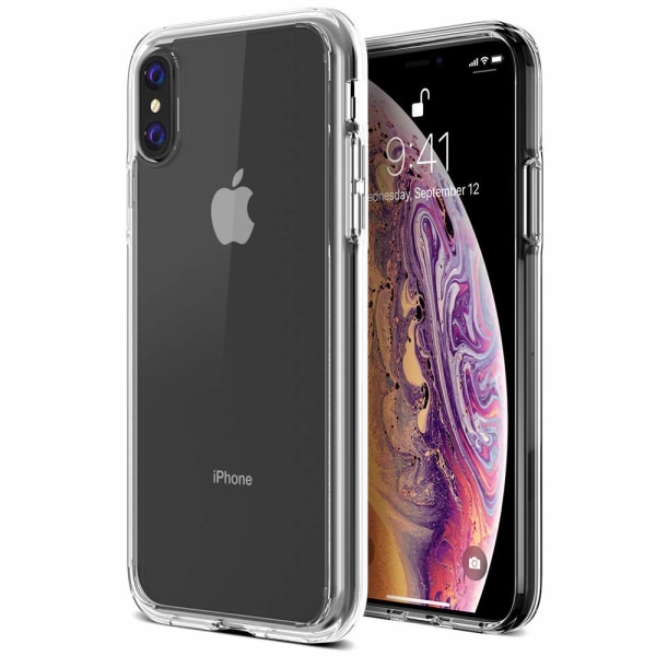 Käytännöllinen suojaava silikonikotelo (FLOVEME) - iPhone XS MAX Transparent/Genomskinlig