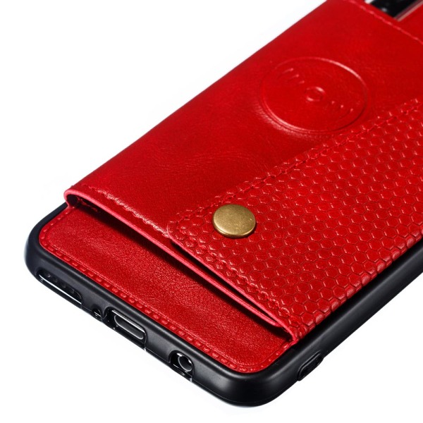 Robust beskyttelsescover med kortrum - Huawei P30 Lite Röd
