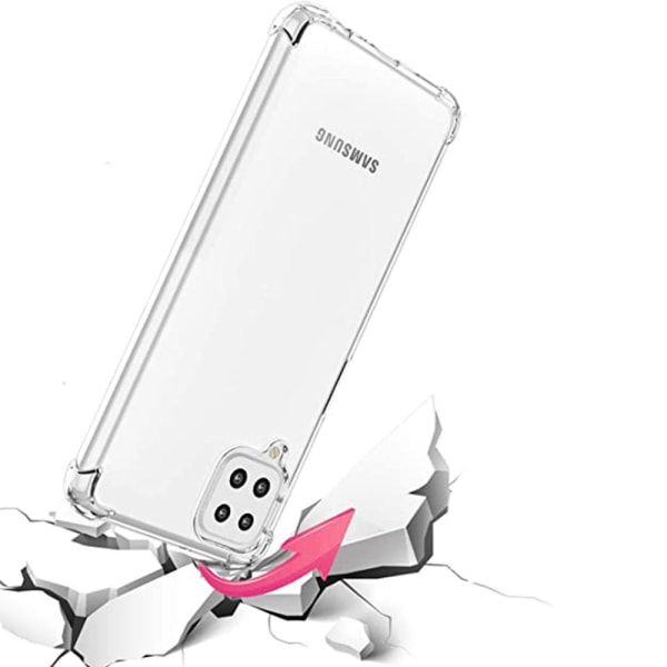 Samsung Galaxy A12 - Elegant St�td�mpande Floveme Silikonskal Blå/Rosa