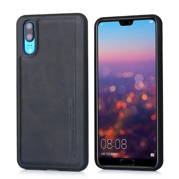 Stilrent Smidigt Pu-Läder Skal - Huawei P20 Svart Svart