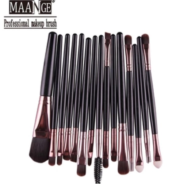 15i1 Professionelt Makeuppensetsæt fra MAANGE SVART/ROSEGOLD SVART/ROSEGOLD