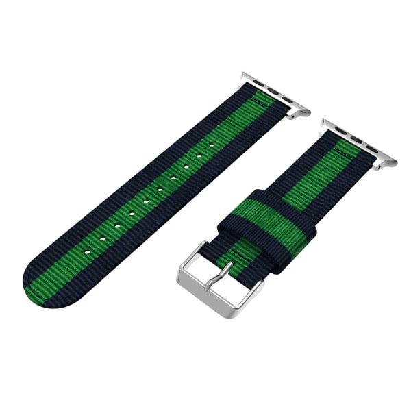 Stilig nylonarmbånd for Apple Watch 42mm 3/2/1 Blå-Grön