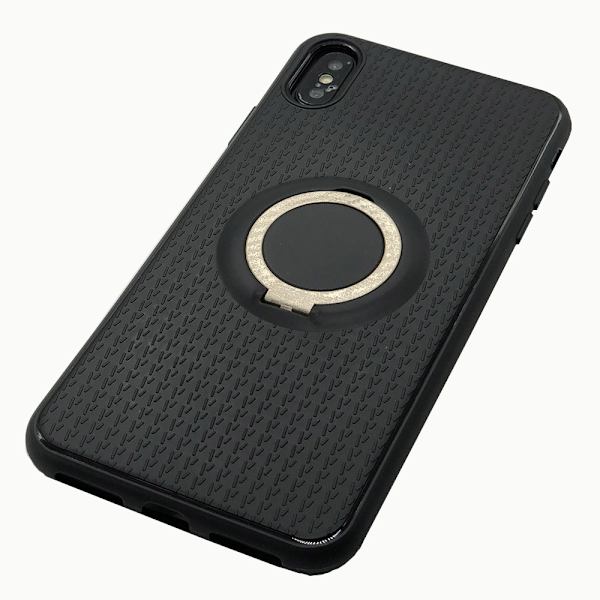 Smart Silikonskal med Ringhållare - iPhone XS Max Rosaröd