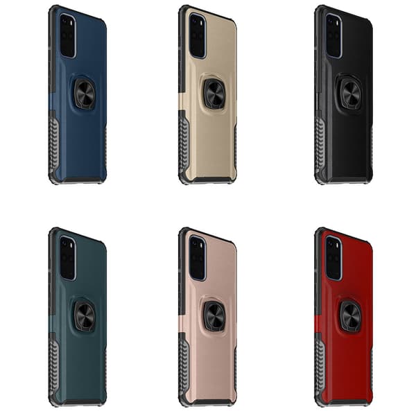 Skyddsskal med Ringhållare - Samsung Galaxy S20 Plus Blå Blå