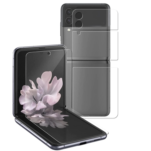 3-PACK Samsung Z flip 4 - Hydrogel Skärmskydd (inkl kameraskydd) Transparent