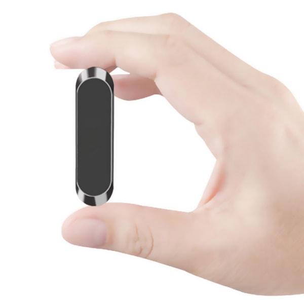 Praktisk Mini Magnetisk Bilholder Mobiltelefonholder Silver